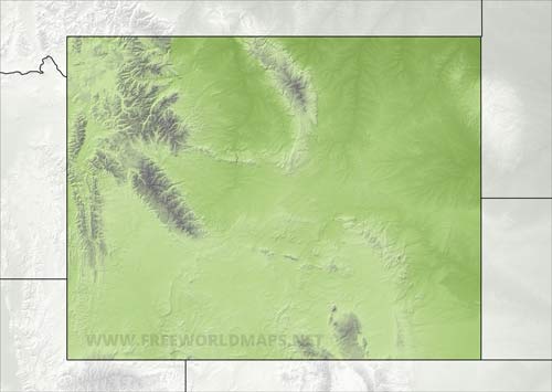 Wyoming relief HD blank map
