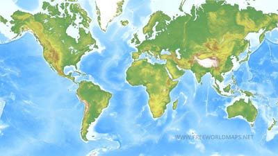 HD world map physical